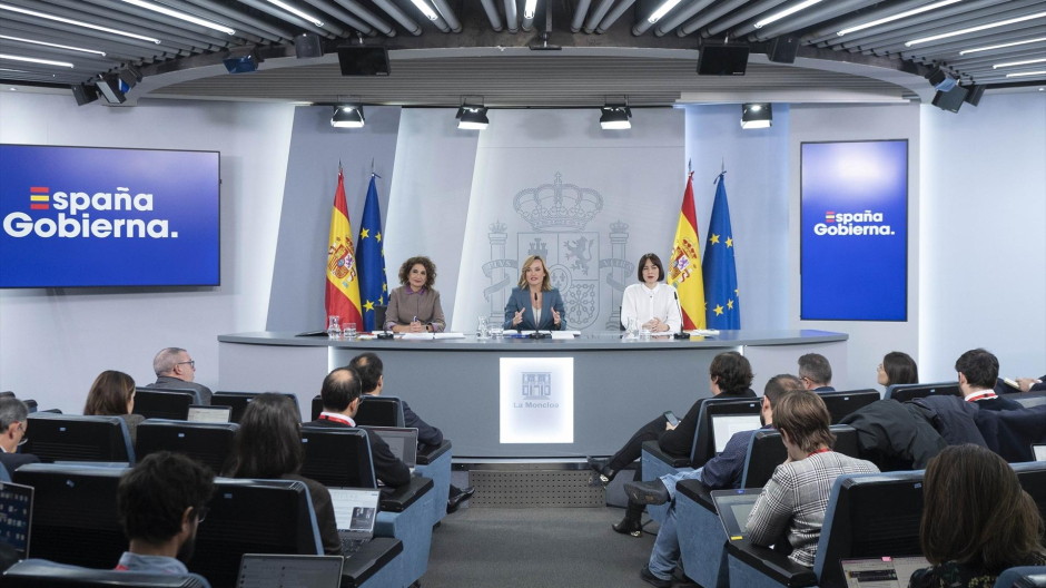 La ministra de Hacienda, María Jesús Montero, en la rueda de prensa posterior al Consejo de Ministros.