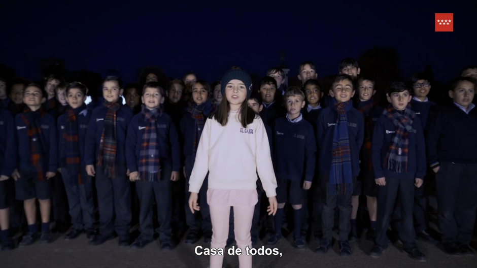 Coro de niños participante en el anuncio de Navidad de la Comunidad de Madrid