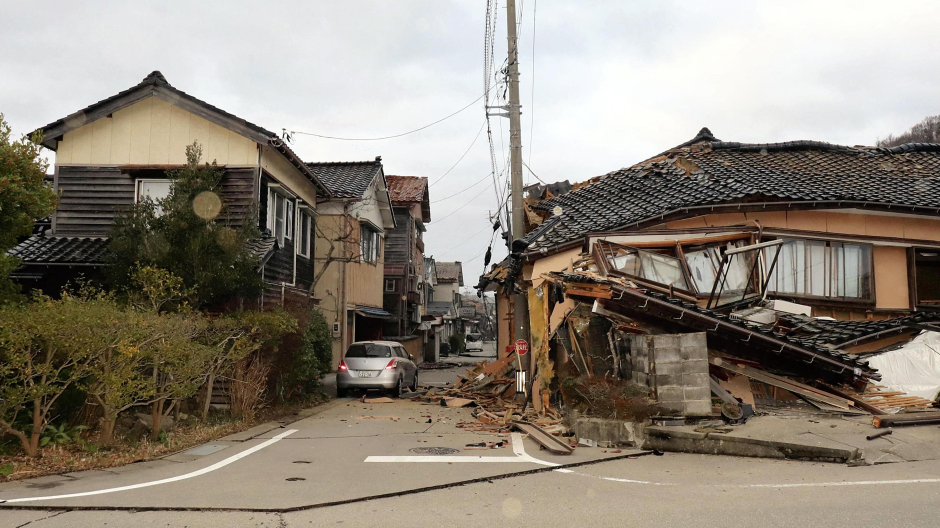 Estado en el que han quedado algunas de las casas tras el terremoto de Japón