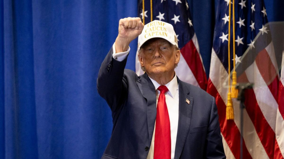 Donald Trump celebra la victoria en Iowa