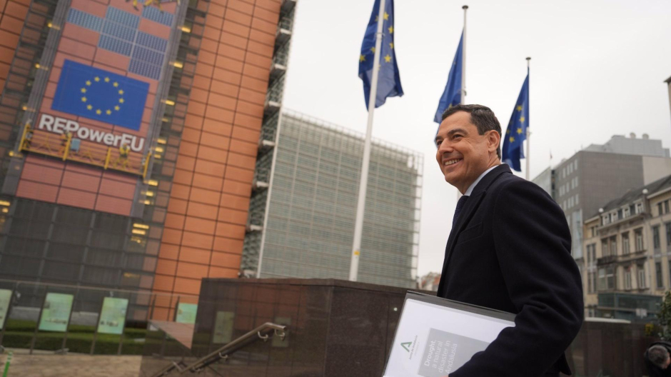El presidente de la Junta de Andalucía, Juanma Moreno, este martes en Bruselas