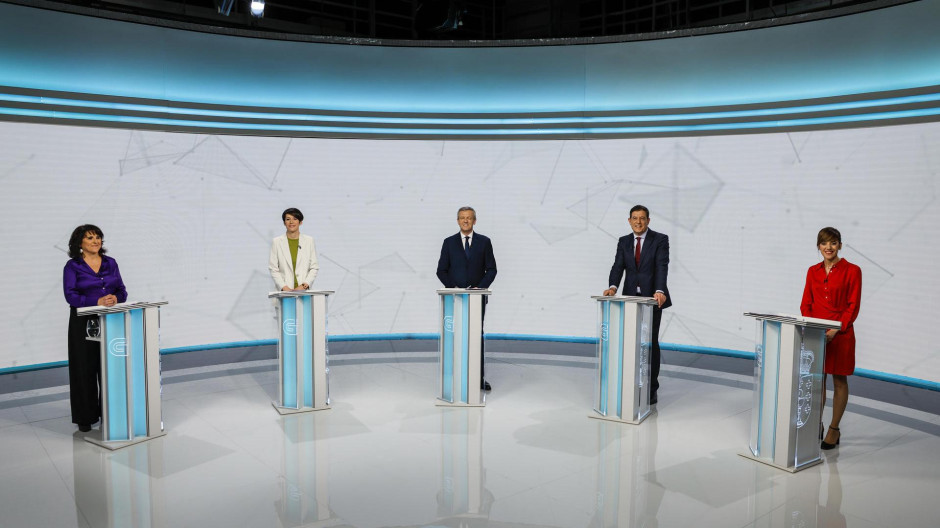 Los candidatos en el debate de la TVG