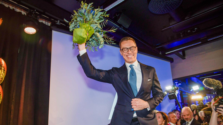 El nuevo presidente de Finlandia, Alexander Stubb, tras su victoria en las elecciones