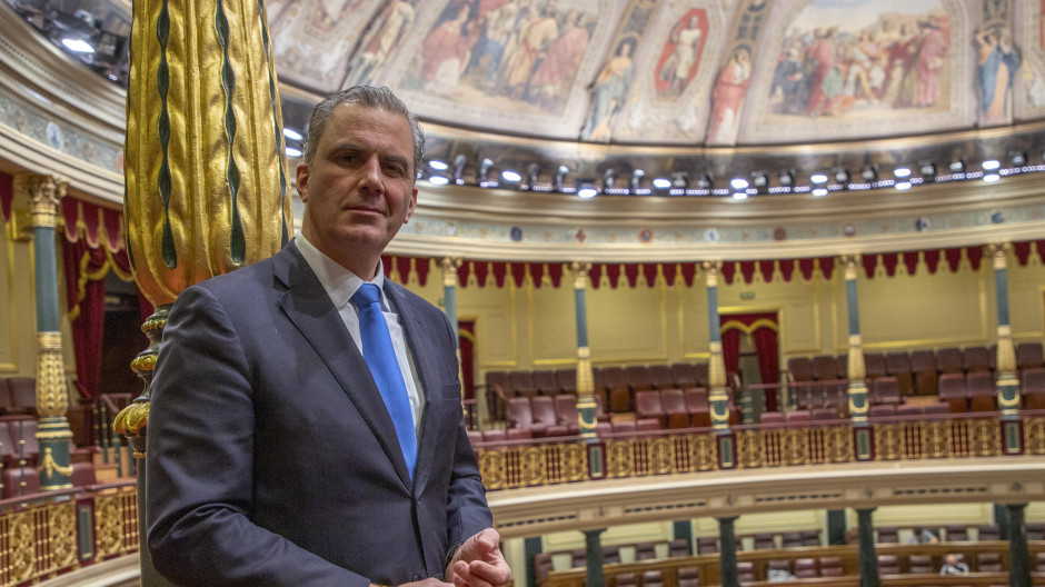 Javier Ortega Smith, en el hemiciclo del Congreso de los Diputados