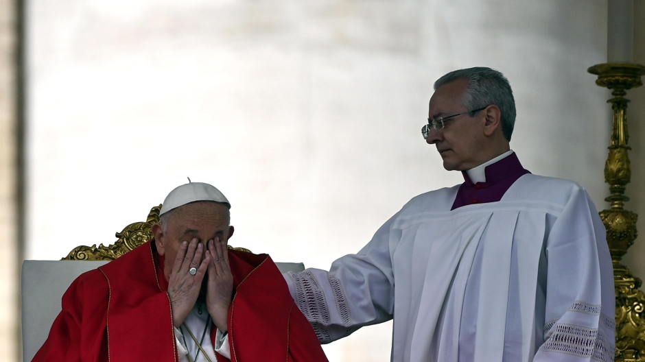 El Papa Francisco, durante la misa del Domingo de Ramos