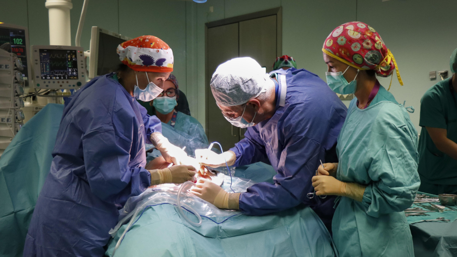Operación para extirpar un tumor a un no nacido, en Valencia