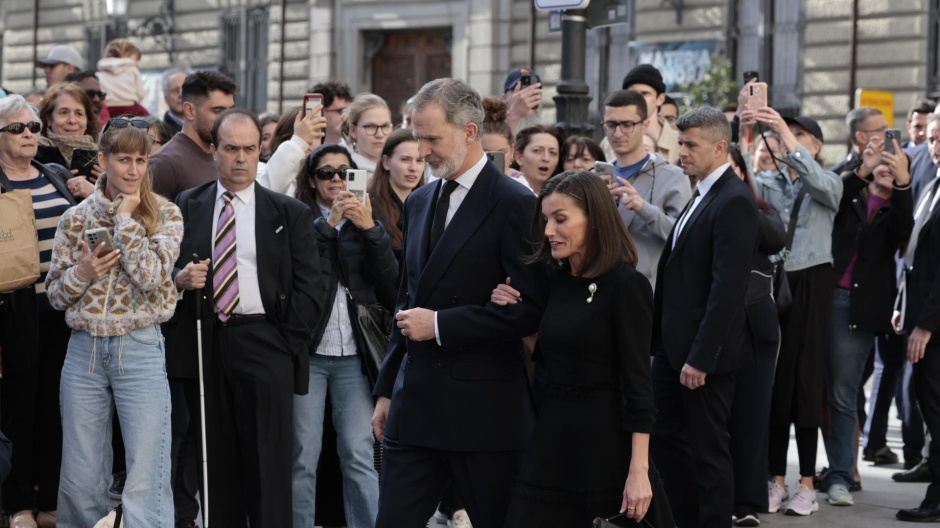 during the funeral of Fernando Gomez Acebo in Madrid on Monday , 08 April 2024.