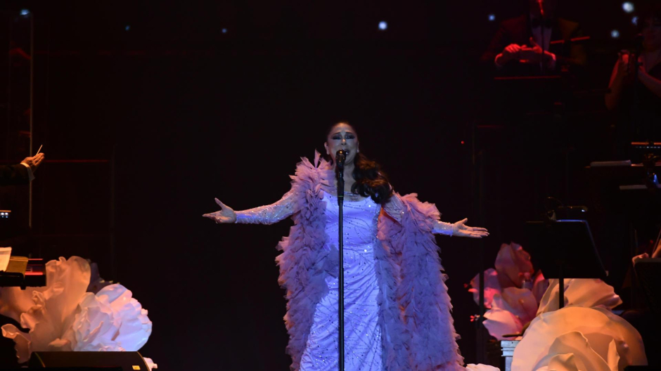 Isabel Pantoja durante el concierto el sábado en el Wizink Center