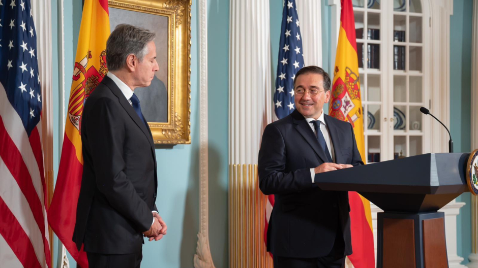 José Manuel Albares junto al secretario de Estado de EE.UU., Antony Blinken