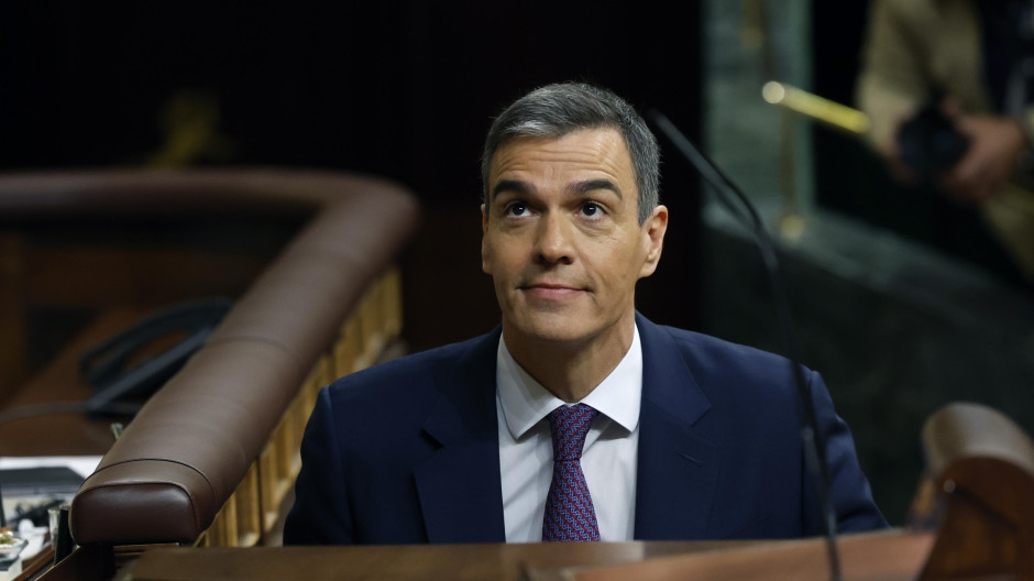 Pedro Sánchez, durante el pleno de este miércoles en el Congreso