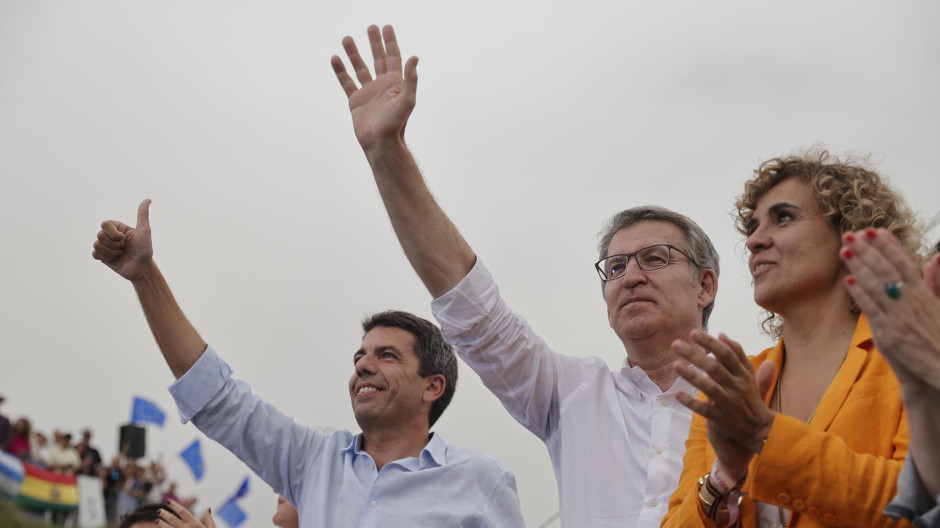 Alberto Núñez Feijóo Carlos Mazón Dolors Montserrat Valencia Elecciones Europeas PP