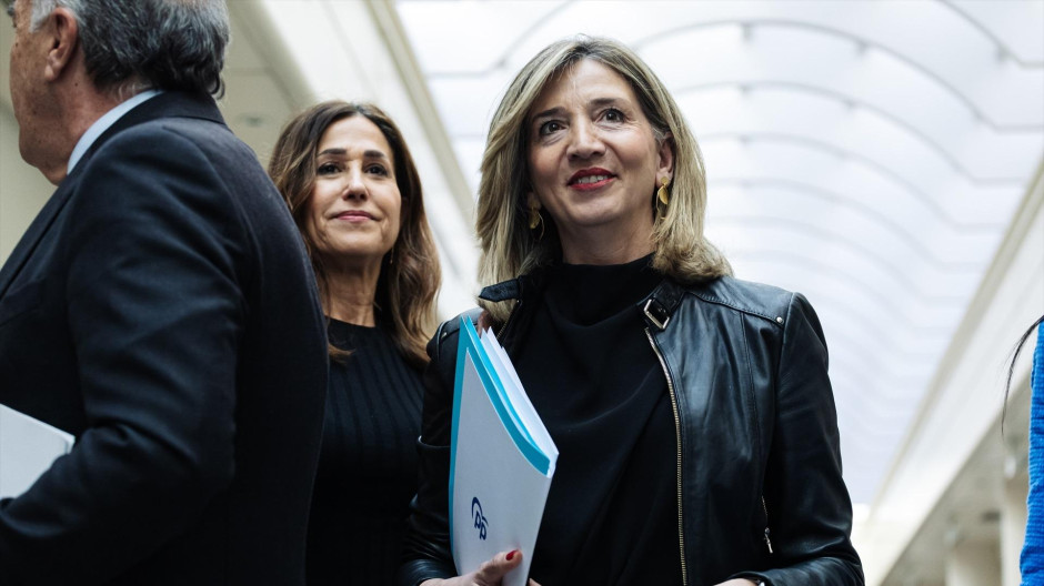 La portavoz del PP en el Senado, Alicia García, se dirige a los medios ...