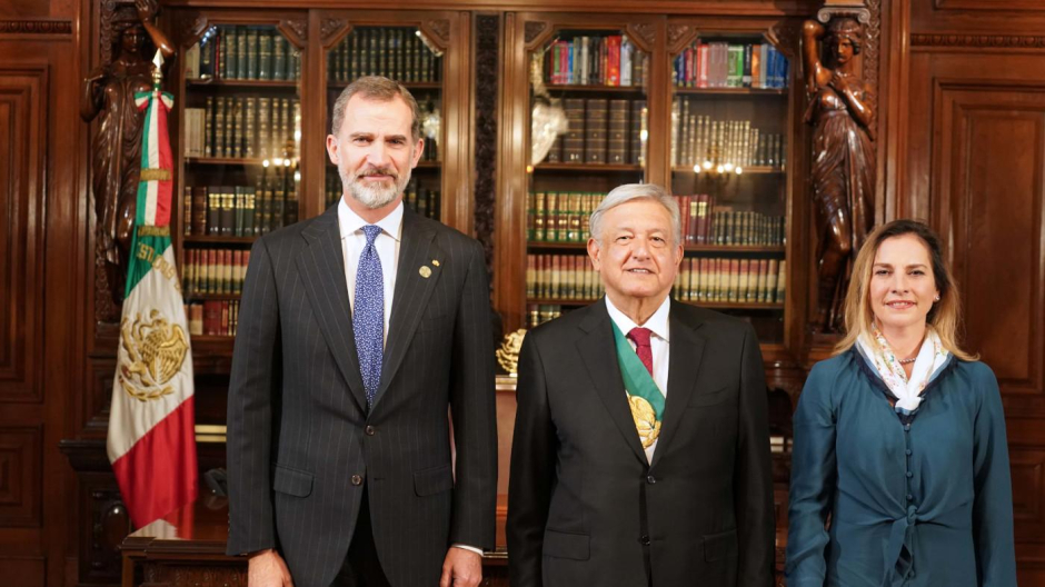 El Rey con Andrés Manuel López Obrador en México en 2018