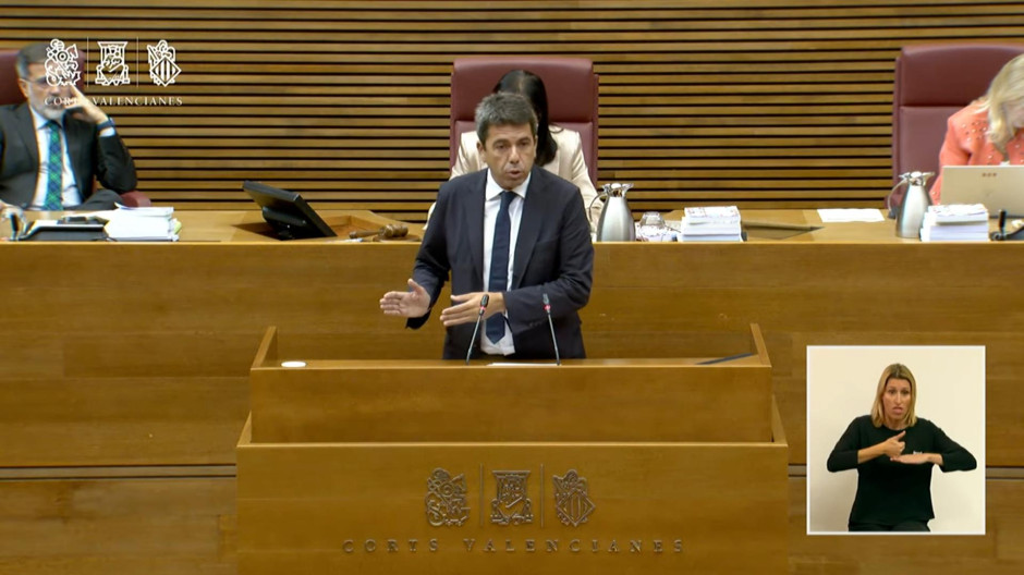 Mazón durante su respuesta a Baldoví