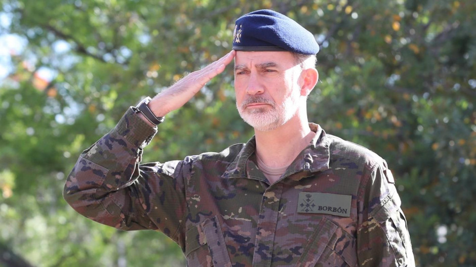 Don Felipe, durante una visita a Base Militar Jaime I de la localidad valenciana de Bétera