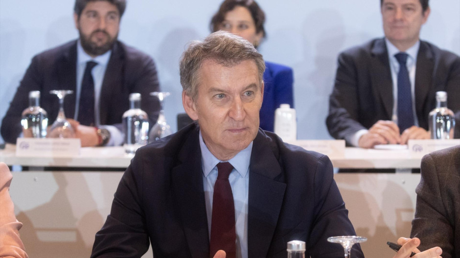 Alberto Núñez Feijóo durante la Junta Directiva Nacional del PP