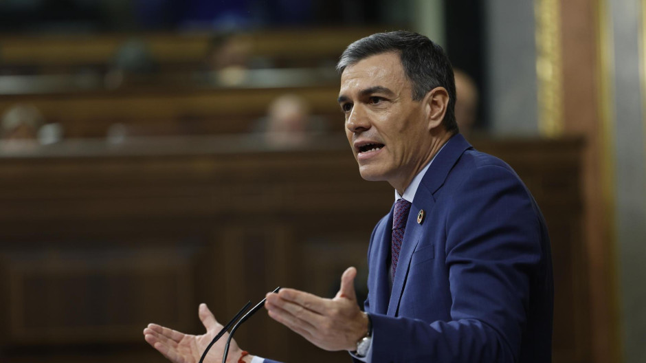 El presidente del Gobierno, Pedro Sánchez, en el Congreso