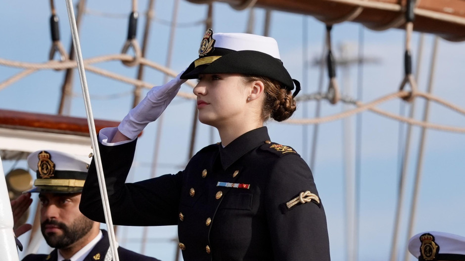 La Princesa Leonor, en el buque Juan Sebastián de Elcano