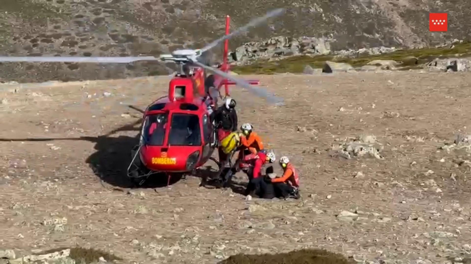Rescate en helicóptero en la Sierra de Guadarrama
