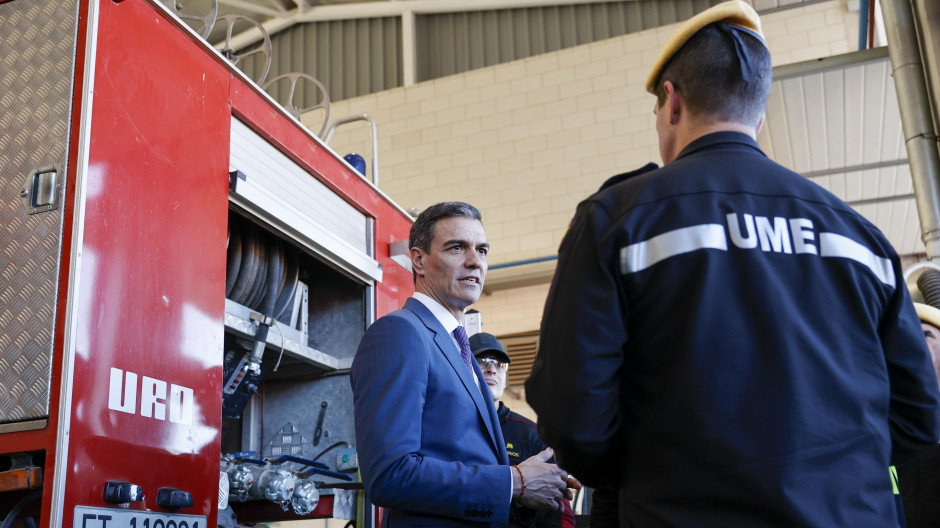 Pedro Sánchez durante su visita a Valencia