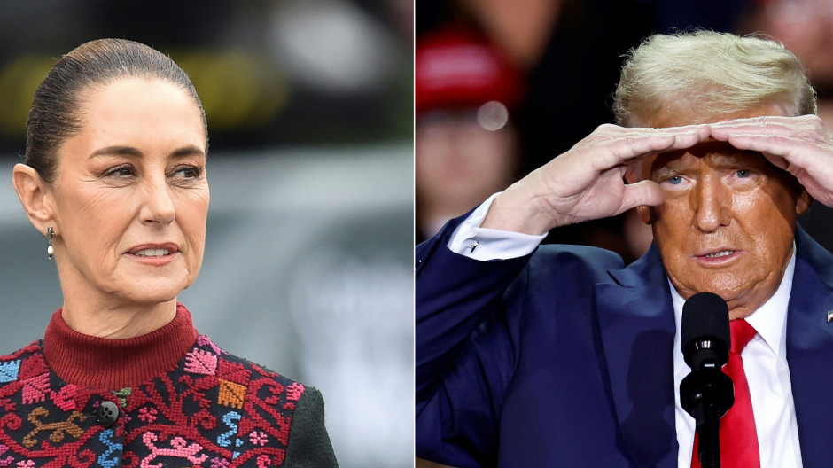 La presidenta de México Claudia Sheinbaum y el presidente de EE.UU. Donald Trump