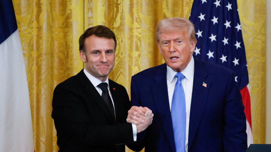 El presidente de Estados Unidos, Donald Trump, y el presidente de Francia, Emmanuel Macron