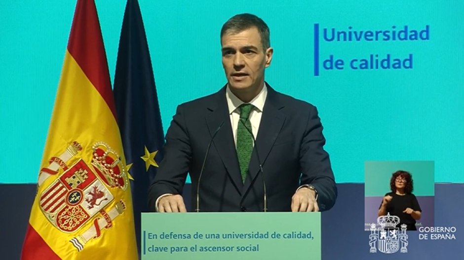 Pedro Sánchez interviene en el acto 'En defensa de una universidad de calidad, clave para el ascensor social'