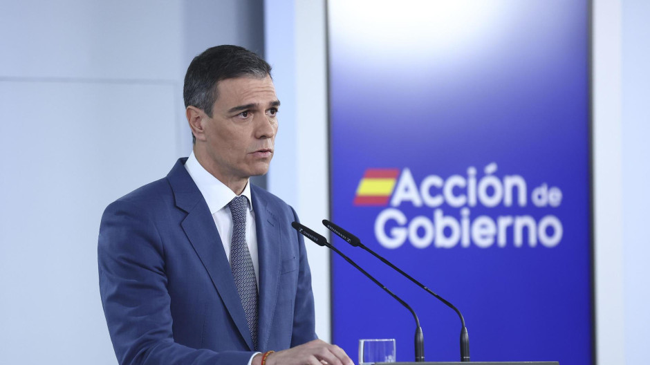El presidente del Gobierno, Pedro Sánchez, este lunes, comparece por el apagón