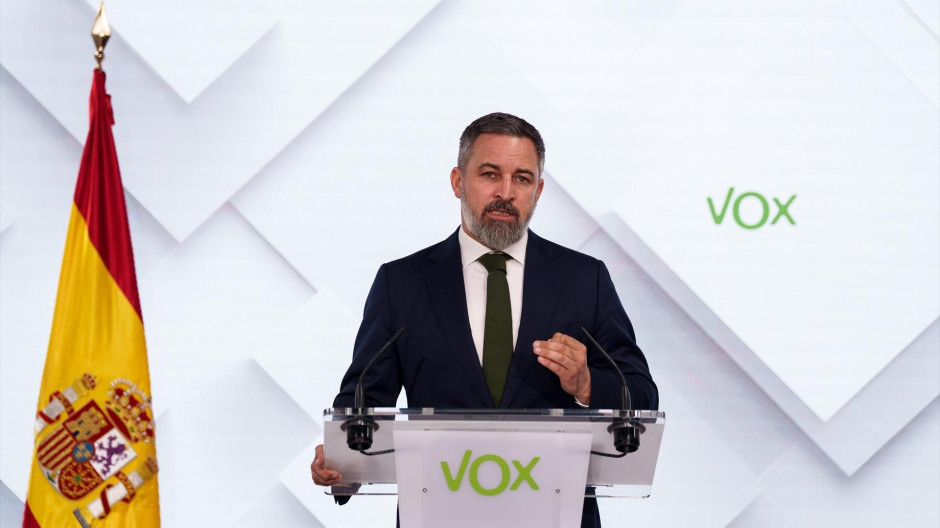 El presidente de Vox, Santiago Abascal