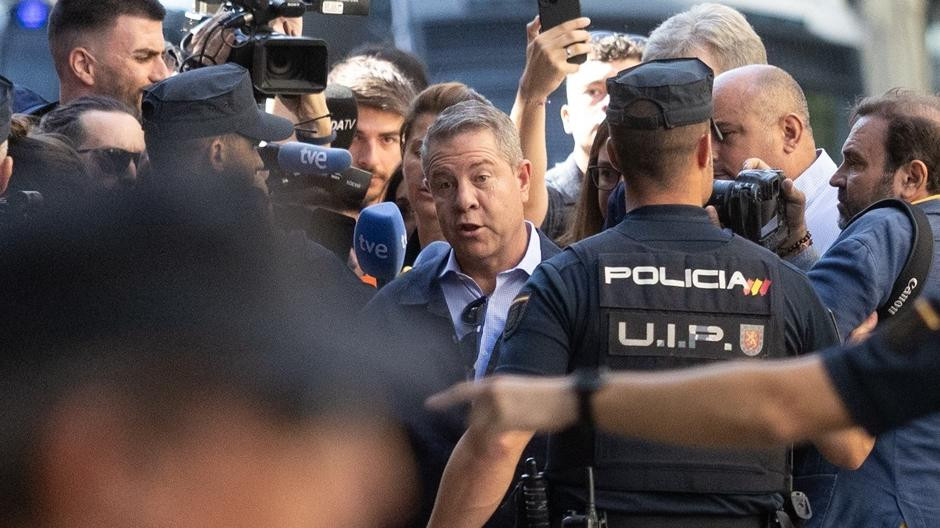 Emiliano García-Page, a su llegada al comité federal del PSOE