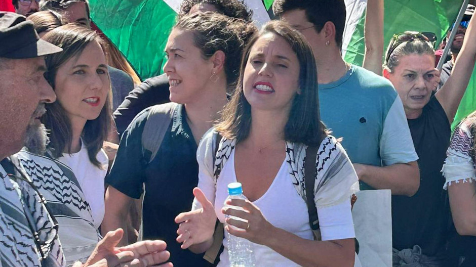 Belarra y Montero en la manifestación propalestina en La Vuelta