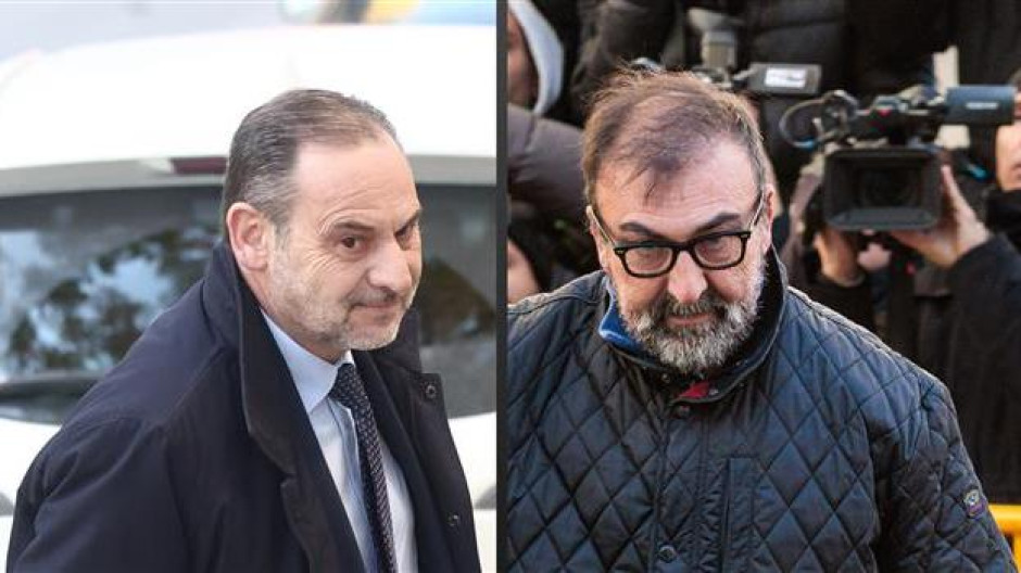 Montaje Ábalos y Koldo a su llegada al tribunal