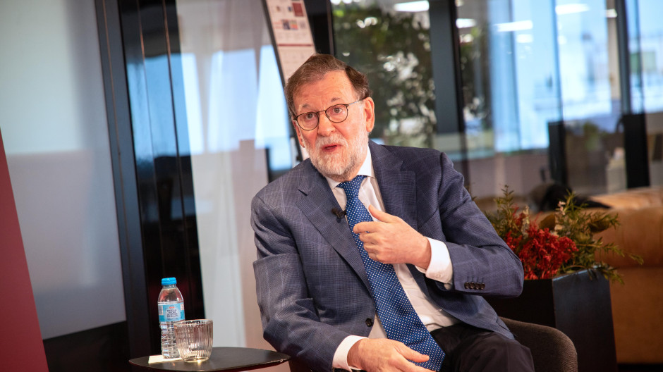El expresidente Mariano Rajoy, durante la entrevista en El Debate