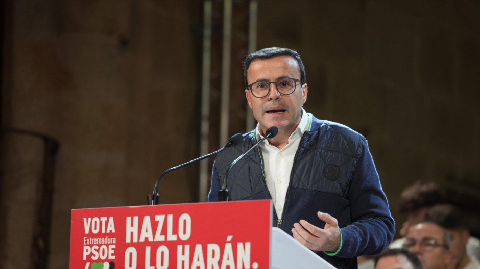 El candidato socialista a la presidencia de la Junta de Extremadura, Miguel Ángel Gallardo
