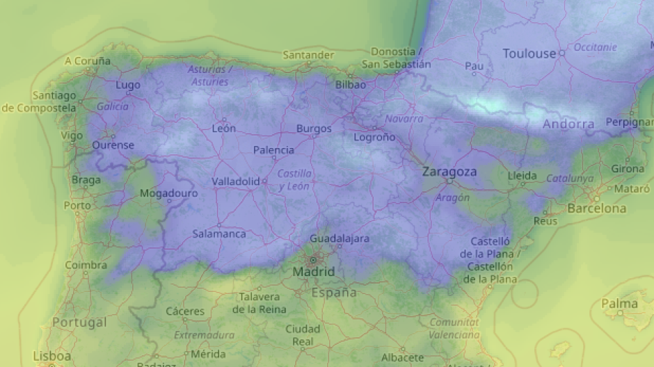 Imagen del mapa de temperaturas en España