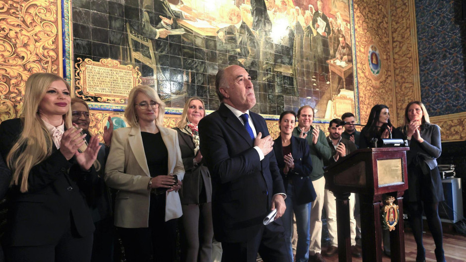 El alcalde de Algeciras, José Ignacio Landaluce, en rueda de prensa tras el archivo de la denuncia en su contra