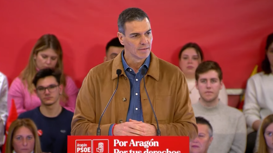 Pedro Sánchez, en un mitin en Teruel