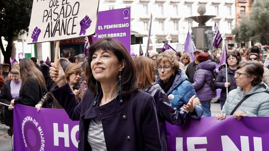 La ministra Ana Redondo, en la manifestación por Día Internacional de la Mujer en Valladolid