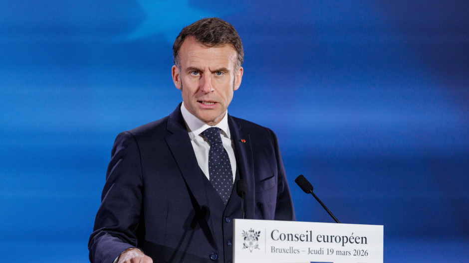 Emmanuel Macron en la rueda de prensa tras el Consejo