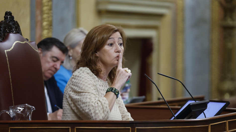 La presidenta del Congreso, Francina Armengol, este miércoles durante la sesión de control
