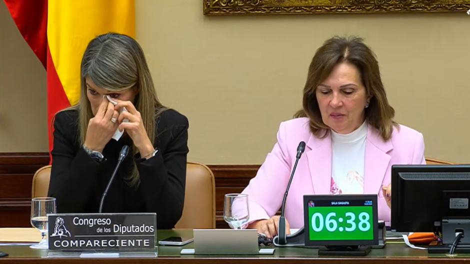 Maribel Vilaplana llorando comisión investigación dana Valencia Congreso