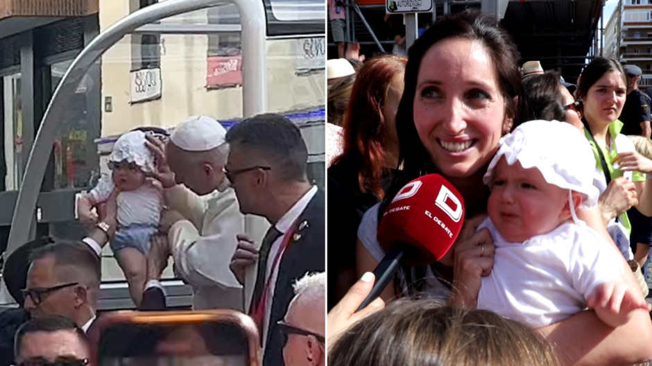 La emoción de una madre después de la bendición del Papa a su bebé: «El pobre no lo entiende, pero es maravilloso»