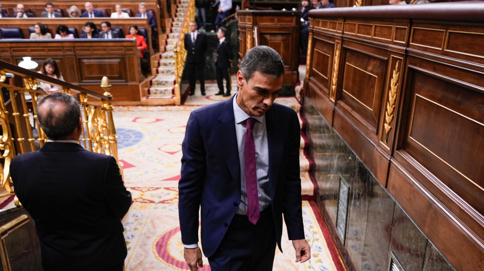 El presidente del Gobierno, Pedro Sánchez, durante una sesión de control al Gobierno, en el Congreso de los Diputados