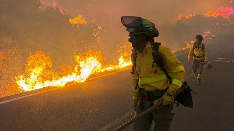 Efectivos desplegados en el incendio forestal de Los Gallardos