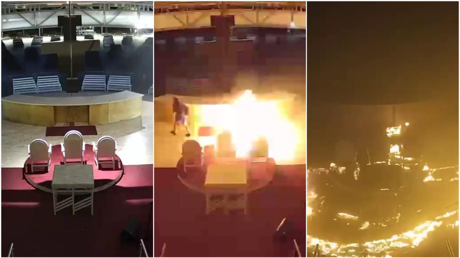 El video que capta cómo un hombre prende fuego en el entorno de la parroquia de Medjugorje