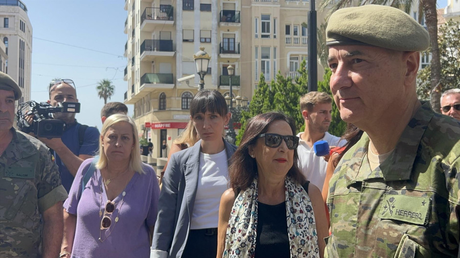 La ministra de Defensa, Margarita Robles, este miércoles en Ceuta