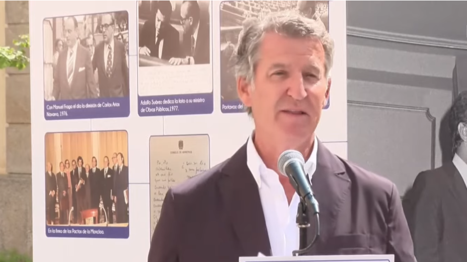 El presidente del PP, Alberto Núñez Feijóo, este martes en Galicia