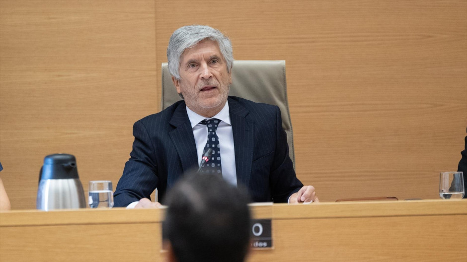 El ministro de Interior, Fernando Grande Marlasaka, durante una comparecencia ante la Comisión de Interior en el Congreso