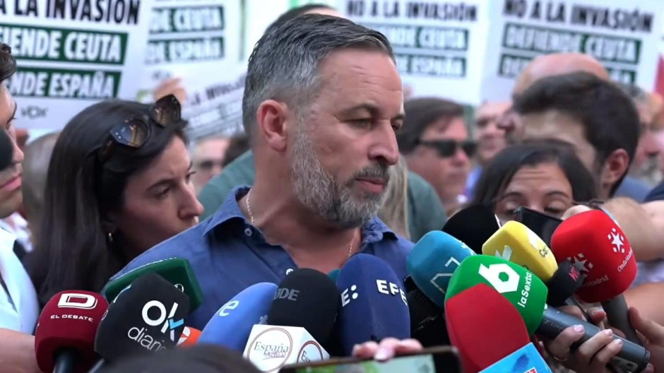 Santiago Abascal en la manifestación de Madrid