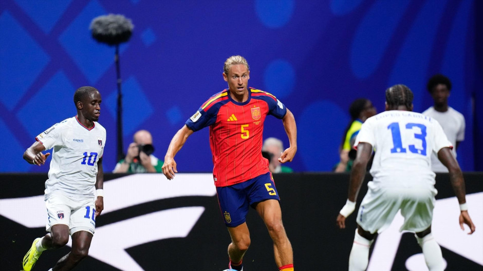 Marcos Llorente durante un partido con la selección española del pasado Mundial